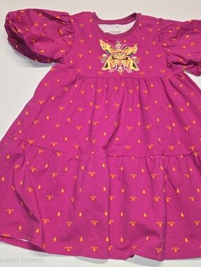 Encanto Girls Dress Pink with Puff sleeves size M 7/8 New with tags